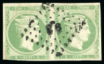 Stamp of Greece » Large Hermes Heads » 1861 Paris print 5 lepta in green of Paris printing (1861) - Touched