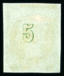Stamp of Greece » Large Hermes Heads » 1861-62 First Athens Coarse Printing 5 lepta green first Athens printings (1861/1862) - mint single with plate flaw of the "cercle mince" with good margins all round