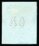 Stamp of Greece » Large Hermes Heads » 1861-62 First Athens Coarse Printing 40 lepta mauve on blue first Athens printings (1861/1862) - mint with large part gum, large even. Signed Delaikis
