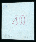 Stamp of Greece » Large Hermes Heads » 1861-62 First Athens Coarse Printing 40 lepta mauve on blue first Athens printings (1861/1862) - used single cancelled (67 - Syros) with close to large margins