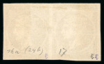 Stamp of Greece » Large Hermes Heads » 1862-67 2nd Athens print 1 lepton chocolate-brown consecutive Athens printings (1862/1867), used horizontal pair cancelled (67 - Syros) with good to large margins