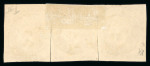 Stamp of Greece » Large Hermes Heads » 1862-67 2nd Athens print 1 lepton consecutive Athens printings (1862/1867) horizontal used strip of three cancelled (9 - patras) good to large margins