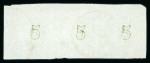 Stamp of Greece » Large Hermes Heads » 1862-67 2nd Athens print 5 lepta green consecutive Athens printing (1862/1867), used vertical pair, cancelled (Type II - Tripolis) & strip of 3, cancelled (Type II - Calamata), both with good to large margins
