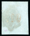 Stamp of Greece » Large Hermes Heads » 1862-67 2nd Athens print 1862-67 Consecutive Athens printings 10 lepta orange on blue unused single showing plate flaw "cercle brisé"