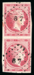 Stamp of Greece » Large Hermes Heads » 1862-67 2nd Athens print 80 lepta carmine consecutive Athens printing (1862/1867), with Orangé "control numbers" in used vertical pair cancelled (Type I - Syros), close to very large margins