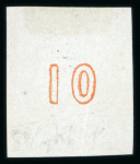 Stamp of Greece » Large Hermes Heads » 1868-69 Cleaned plates 10 lepta red-orange "Cleaned plates" printings (1868/1869) - three used singles showing "Control numbers" errors": "1" Inverted (Coundouros 37.3), "0" Inverted (Coundouros 37.4) & double "1" all with good margins