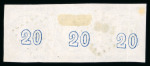 Stamp of Greece » Large Hermes Heads » 1870 Special Print ("hard" method of printing) 20 lepta of 1870 special printing - Franked strip