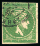 Stamp of Greece » Large Hermes Heads » 1875-80 Printed on cream paper with figures at back Two 5 lepta cream papers with "Control numbers" (1