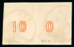 Stamp of Greece » Large Hermes Heads » 1875-80 Printed on cream paper with figures at back Three 10 lepta of the cream papers with "Control n