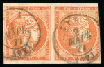 Stamp of Greece » Large Hermes Heads » 1875-80 Printed on cream paper with figures at back Three 10 lepta of the cream papers with "Control n