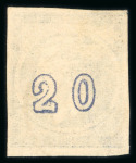 Stamp of Greece » Large Hermes Heads » 1875-80 Printed on cream paper with figures at back 1875-80 Cream paper with control numbers, 20 lepta blue group with control number errors