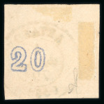 Stamp of Greece » Large Hermes Heads » 1875-80 Printed on cream paper with figures at back One pair & two singles of the 20 lepta cream paper