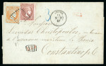 Stamp of Greece » Large Hermes Heads » Covers, frankings and destinations » External usages Letter from Athens (March 12th/29th, 1867)to Const