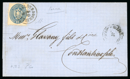 Stamp of Greece » Large Hermes Heads » Covers, frankings and destinations » External usages Letter from Varna (Apr. 30, 1866) to Constantinopl