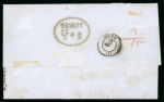 Stamp of Greece » Large Hermes Heads » Covers, frankings and destinations » External usages Letter from Messologhion (Feb. 25/Mar. 9, 1866) to