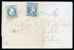 Stamp of Greece » Large Hermes Heads » Covers, frankings and destinations » External usages Letter sent from Smyrna with a blue 10 soldi Franç