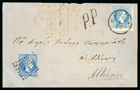 Stamp of Greece » Large Hermes Heads » Covers, frankings and destinations » External usages Letter from Herraklion (Nov. 19/Dec.1, 1873) to At