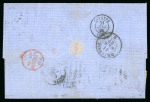Stamp of Greece » Large Hermes Heads » Covers, frankings and destinations 1867 (Jan 7) Unpaid entire from Manchester to Patras endorsed "Via Brindisi" (Mont Cenis route), taxed on arrival 180 lepta
