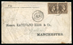 Stamp of Greece » Large Hermes Heads » Covers, frankings and destinations » External usages Two letters1. Front of a letter from Corfou (Marc