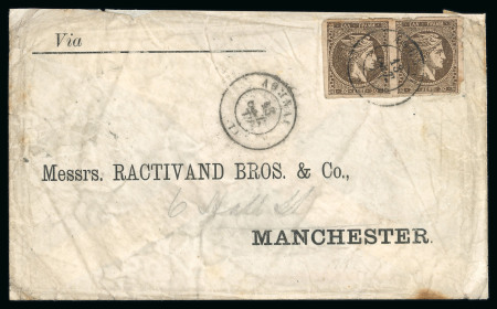 Stamp of Greece » Large Hermes Heads » Covers, frankings and destinations » External usages Two letters1. Front of a letter from Corfou (Marc