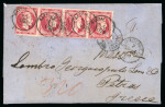 Stamp of Greece » Large Hermes Heads » Covers, frankings and destinations » External usages Unpaid letter from London (Sept. 18/30, 1864) to P