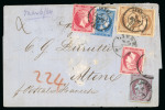 Stamp of Greece » Large Hermes Heads » Covers, frankings and destinations » External usages Letter from Athens (Mar. 6/18, 1864) to Livorno (A