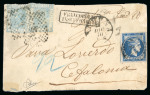 Stamp of Greece » Large Hermes Heads » Covers, frankings and destinations » External usages Large part of a letter from Ancona (Dec. 2/14, 187