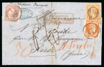 Stamp of Greece » Large Hermes Heads » Covers, frankings and destinations » External usages Letter from Marseille (May 17/29, 1868) to Pireas