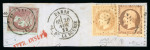 Stamp of Greece » Large Hermes Heads » Covers, frankings and destinations » External usages Two fragments:1. Fragment with three French 20 ce