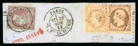 Stamp of Greece » Large Hermes Heads » Covers, frankings and destinations » External usages Two fragments:1. Fragment with three French 20 ce