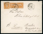 Stamp of Greece » Large Hermes Heads » Covers, frankings and destinations » External usages Two letters:1. Letter from Pireas (Dec. 8/20, 188
