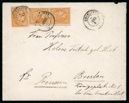 Stamp of Greece » Large Hermes Heads » Covers, frankings and destinations » External usages Two letters:1. Letter from Pireas (Dec. 8/20, 188