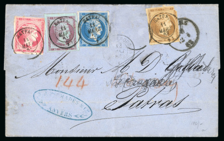 Stamp of Greece » Large Hermes Heads » Covers, frankings and destinations » External usages Unpaid letter sent from Anvers (May 1/13, 1863) to