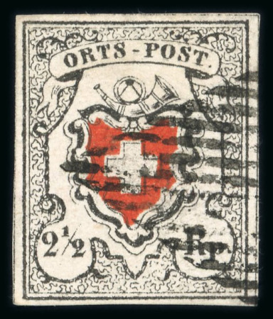 Stamp of Switzerland / Schweiz » Orts-Post und Poste Locale 1850, Orts-Post mit Kreuzeinfassung, Type 2, entwertet mit klar gesetzter schwarzer eidgenössischer Raute