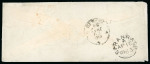 Stamp of Switzerland / Schweiz » Sitzende Helvetia Ungezähnt » Sitzende Mischfrankaturen 1863, Strubel 40 Rp. grün, 4. Berner Druckperiode und Sitzender Helvetia 20 Rp. orange als 60 Rp. Mischfrankatur, auf Brief von Bellevue nach Stranraer (Schottland)
