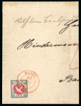 Stamp of Switzerland / Schweiz » Kantonalmarken » Basel 1848, Basler Taube in der lebhaftblauen Nuance auf linkem Stadtbriefteil