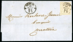 Stamp of Switzerland / Schweiz » Sitzende Helvetia Ungezähnt » 1857-62 Berner Druck, Dickes Papier 1862, 2 Rp. grau, 4. Berner Druckperiode, auf Drucksache von Genf nach Corraterie