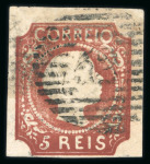 Stamp of Portugal 1855-56 Pedro V mixed group of mostly used examples