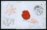 Stamp of Switzerland / Schweiz » Sitzende Helvetia Ungezähnt » 1857-62 Berner Druck, Dickes Papier 1861, 40 Rp. grün und 20 Rp. orange, 4. Berner Druckperiode, 20 Rp., auf eingeschriebenem Brief von Basel nach Alsfeld (Deutschland)