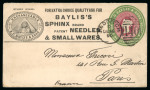 Stamp of Great Britain » Hand Illustrated and Printed Envelopes 1890 G. Bayllis & Sons Needle Manufacturers in Redditch advertising ring round a 2 1/2d stationery die on a printed advertising envelope