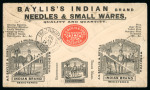 Stamp of Great Britain » Hand Illustrated and Printed Envelopes 1890 G. Bayllis & Sons Needle Manufacturers in Redditch advertising ring round a 2 1/2d stationery die on a printed advertising envelope