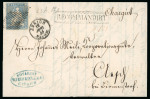 Stamp of Switzerland / Schweiz » Sitzende Helvetia Ungezähnt » Münchner Druck, 3. Auflage 1855, 10 Rp. blau, 3. Münchner Druckpeiode, auf eingeschriebenem Brief von Zürich nach Birmensdorf