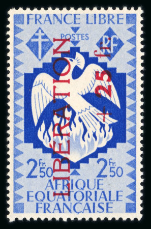Stamp of Colonies françaises » Afrique Équatoriale 1944, Y&T n° 181-190 série France Libre Libération