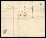 Stamp of Switzerland / Schweiz » "Waadt", "Neuenburg", "Winterthur" 1851, Waadt 5,  auf Faltbrief von Genf nach Grand-Saconnex, zentrisch und übergehend entwertet mit klarer schwarzer Genfer Gitterraute (AW101)