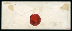 Stamp of Switzerland / Schweiz » "Waadt", "Neuenburg", "Winterthur" 1851, Waadt 5,  auf Damenbrief mit Zierprägung und Bronztinte von Genf nach Petit Saconnex