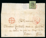 Stamp of Switzerland / Schweiz » Kantonalmarken » Genf 1846, kleiner Adler,  auf der Rückseite als « Verschlussmarke » eines Faltbriefs von Genf nach La Fusterie