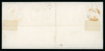 Stamp of Switzerland / Schweiz » "Waadt", "Neuenburg", "Winterthur" 1850, Waadt 5 in der tiefschwarzen Nuance, auf lokalem Umschlag von Genf, kontrastreich entwertet mit übergehender blauer eidgenössischer Raute