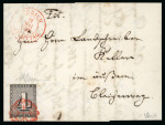 Stamp of Switzerland / Schweiz » Kantonalmarken » Zürich 1847, Zürich 4,  auf dekorativem Stadtbrief an Herrn Landschreiber Keller im Äusseren Bleicherweg