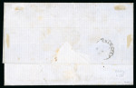 Stamp of Switzerland / Schweiz » Sitzende Helvetia Ungezähnt » 1856-57 Berner Druck (II) 1856, 1 Fr. grau, 2. Berner Druckperiode, zusammen mit 20 Rp. orange, 1. Berner Druckperiode, auf Faltbrief von Genf nach Chambéry (Frankreich)