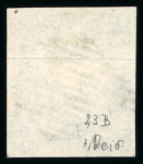 Stamp of Switzerland / Schweiz » Sitzende Helvetia Ungezähnt » 1854-55 Berner Druck (I) 10 Rp. blau, 1. Berner Druckperiode, mit Abart « unklarer, fehlerhafter Druck »